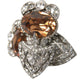 Orange Crystal Screw Back 925 Sterling Silver Earrings