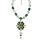 Gold Brass Crystal Strass Embellished Collar Necklace