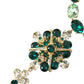 Gold Brass Crystal Strass Embellished Collar Necklace
