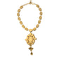 Gold Brass Crystal Strass Embellished Collar Necklace