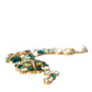 Gold Brass Crystal Strass Embellished Collar Necklace