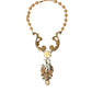 Gold Brass Angel Floral Beaded Embellished Necklace