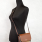 Hampshire Small House Check Canvas Tan Derby Leather Crossbody Bag