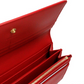 Porter Red Grained Leather Embossed Continental Clutch Flap Wallet
