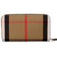 Elmore Tan Grainy Leather House Check Canvas Continental Clutch Wallet