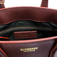 Banner Small Mahogany Red Leather Tote Crossbody Bag Purse