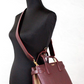 Banner Small Mahogany Red Leather Tote Crossbody Bag Purse