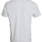 White Red Leopard Cotton Crew Neck T-shirt