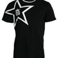 Black Logo Star Cotton Crew Neck T-shirt