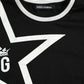 Black Logo Star Cotton Crew Neck T-shirt