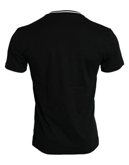 Black Sacred Heart Cotton Crew Neck T-shirt