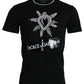 Black Sacred Heart Cotton Crew Neck T-shirt