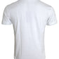 White Logo Patch Cotton Crew Neck T-shirt