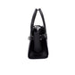 Carmen Medium Black Silver Saffiano Leather Satchel Hand Bag Purse