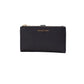 Jet Set Travel Black Leather Large Double Zip Wristlet Wallet