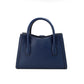 Gabby Small Navy Faux Leather Top Zip Satchel Crossbody Purse