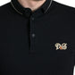Black Logo Collared Short Sleeves Polo T-shirt