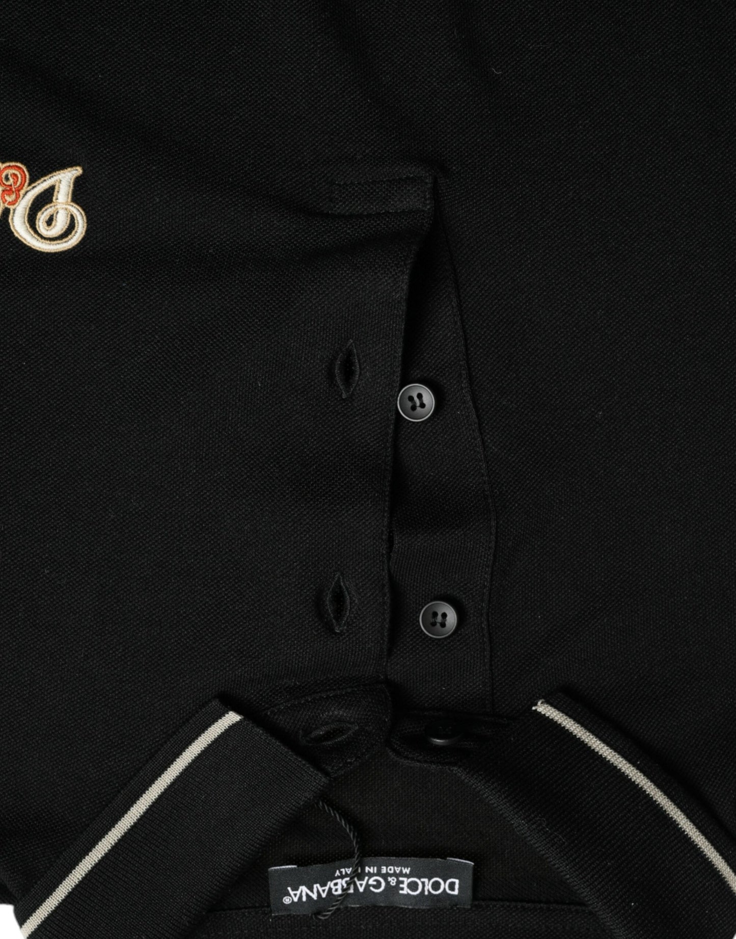 Black Logo Collared Short Sleeves Polo T-shirt