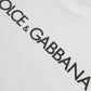 White Logo Print Cotton Crew Neck T-shirt