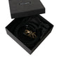 Black Leather Gold Crown Metal Buckle Belt