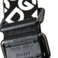 Black Leather Silver Buckle Canvas Belt