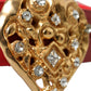 Red Leather Gold Heart Metal Buckle Belt