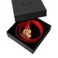 Red Leather Gold Heart Metal Buckle Belt