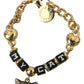Gold Tone Brass Chain MY CAT Heart Bracelet