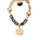 Gold Tone Brass Chain MY CAT Heart Bracelet