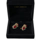 Sterling Silver Gold Plated Red Crystals Jewelry Earrings