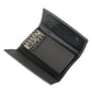 Gray Leather Folding Key Holder Case Logo Plaque Keychain