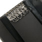 Gray Leather Folding Key Holder Case Logo Plaque Keychain