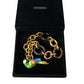 Gold Brass Chain Crystal Pearl PARROT Pendant Necklace