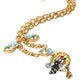 Gold Brass Chain Crystal Bee Pendant Charm Necklace