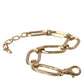 Gold Tone Brass Large Link Chain Jewelry Necklace