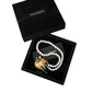 Gold Brass Crystal Pearl Tree Pendant Charm Necklace