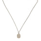 Silver Tone Brass Chain Tag Bead Crown Pendant Necklace