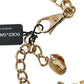 Gold Brass Chain Crystal Lemon Lily Pendant Necklace