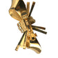 Gold Tone Brass Bow Crystal Women Hair Clip