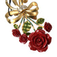 Gold Tone Brass Rose Crystal Women Hair Clip