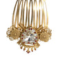 Gold Brass Crystal Heart Women Hair Comb