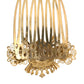 Gold Brass Crystal Heart Women Hair Comb
