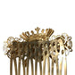 Gold Brass Crystal Heart Women Hair Comb
