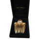 Gold Brass Crystal Heart Women Hair Comb