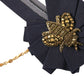 Gold Brass Crystal Bee Men Brooch Lapel Pin