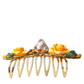 Gold Brass Crystal Leopard Floral Hair Comb