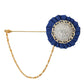 Gold Brass Crystal Men Brooch Lapel Pin