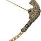 Brass Copper Silk Revolver Gun Men Brooch Lapel Pin