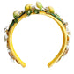 Yellow Lemon Daisy Crystal Women Hairband Diadem