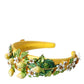 Yellow Lemon Daisy Crystal Women Hairband Diadem